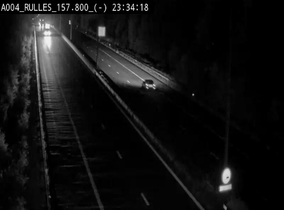 Webcam à Marbehan sur l'E411 à hauteur de la sortie 28a Rulles. Vue orientée vers Bruxelles