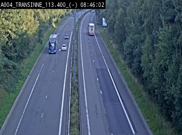 Caméra trafic E411 (A4) - Transinne direction Namur - BK 113.425