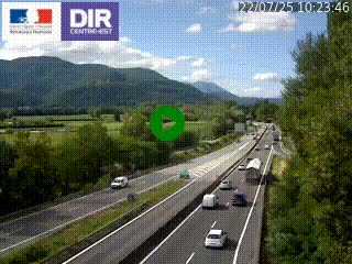 Caméra trafic à Meylan sur la Rocade-Sud de Grenoble en direction d'Aix-en-Provence