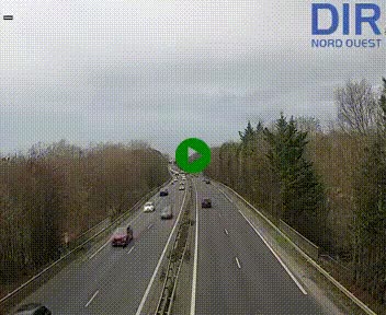 Webcam sur le périphérique de Caen (N814) à l'est de la ville, à Mondeville hauteur de la sortie 2, Presqu'île-Rives de l'Orne, au bout de l'autoroute A13