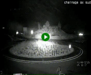 Webcam au nord d'Ax-les-Thermes au niveau de l'aire de chaînage de la N20. Vue orientée vers les Pyrénées, en direction de Pas de la Case