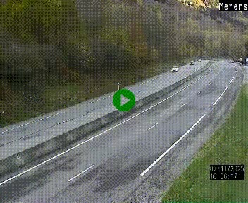 Webcam dans les Pyrénées à hauteur de Mérens-les-Vals sur N320, en direction de Pas de la Casa (Andorre)