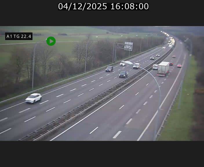 Traffic live webcam Luxembourg Flaxweiler - A1 direction Luxembourg - BK 22.4