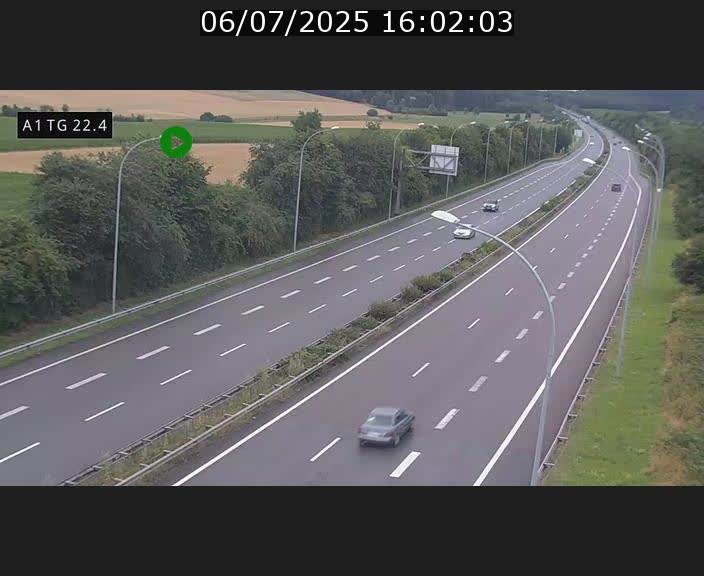 Traffic live webcam Luxembourg Flaxweiler - A1 direction Luxembourg - BK 22.4