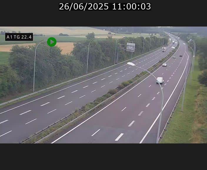 Traffic live webcam Luxembourg Flaxweiler - A1 direction Luxembourg - BK 22.4