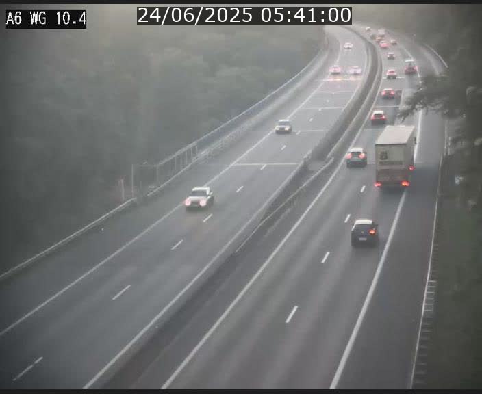Traffic live webcam Luxembourg Mamer - A6 - BK 10.4 - direction Luxembourg/France/Allemagne