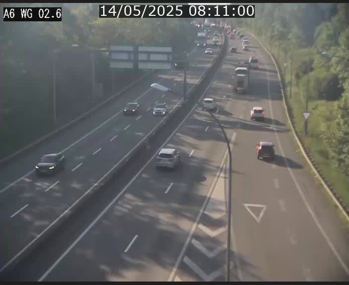 Traffic live webcam Luxembourg Croix de Cessange - A6 - BK 2.6 - direction France/Allemagne