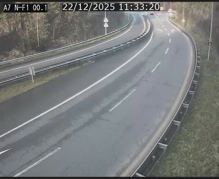 Webcam autoroute Luxembourg A7 située dans la sortie 1 Waldhof, vers la N11, avant le Tunnel Stafelter