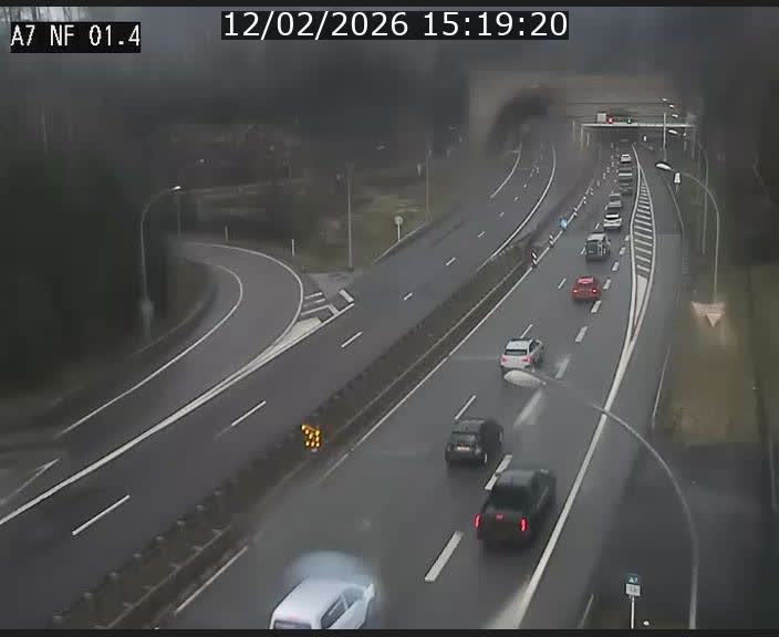 Caméra autoroute Luxembourg A7 - Echangeur Waldhaff - direction Tunnel Stafelter
