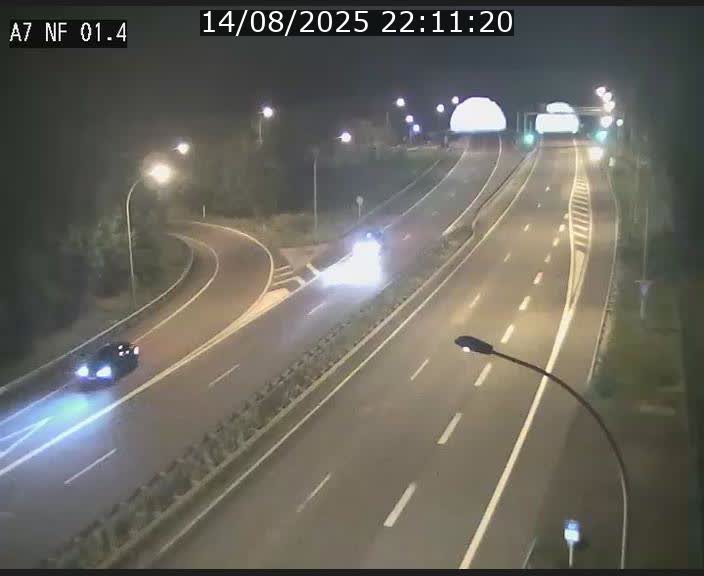 Caméra autoroute Luxembourg A7 - Echangeur Waldhaff - direction Tunnel Stafelter