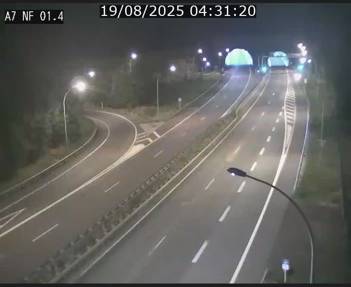 Caméra autoroute Luxembourg A7 - Echangeur Waldhaff - direction Tunnel Stafelter