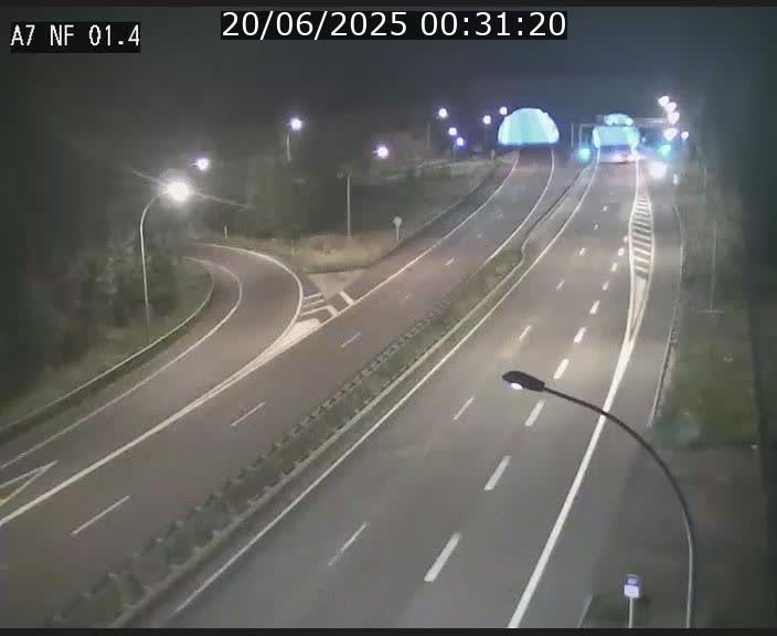 Caméra autoroute Luxembourg A7 - Echangeur Waldhaff - direction Tunnel Stafelter