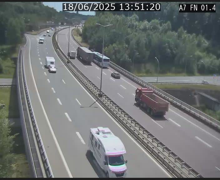 Caméra autoroute Luxembourg A7 - Tunnel Stafelter - direction Echangeur Grünewald
