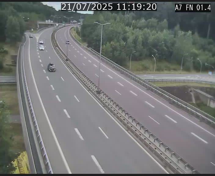 Caméra autoroute Luxembourg A7 - Tunnel Stafelter - direction Echangeur Grünewald