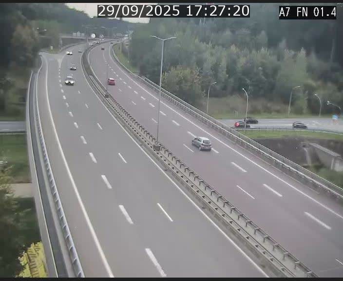 Caméra autoroute Luxembourg A7 - Tunnel Stafelter - direction Echangeur Grünewald