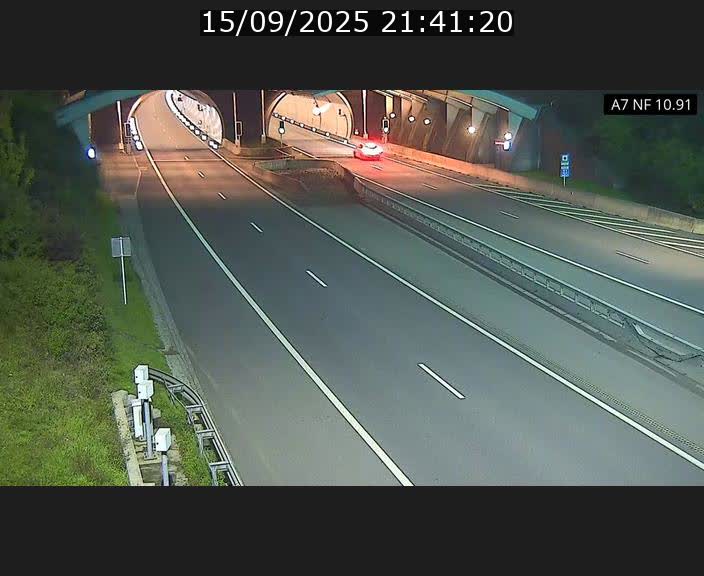 Caméra trafic Luxembourg - A7, Tunnel Gousselerbierg, entrée sud, direction Mersch