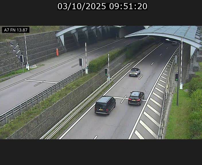 Caméra trafic Luxembourg - A7, Tunnel Gousselerbierg, entrée nord, direction Lorentzweiler