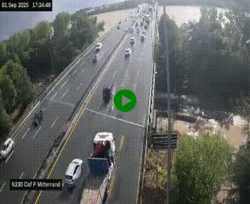 Webcam sur le périphérique de Bordeaux à l'est de la ville. Caméra située sur le Pont Mitterand sur la N230