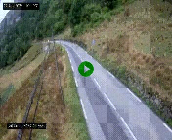 Webcam dans les Pyrénées Atlantique au niveau du col d'Urdos et du fort du Pourtalet sur la N134, en direction du Col et du tunnel du Somport, à 765 mètres d'altitude