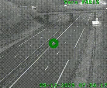 Caméra routière sur l'autoroute A20 au nord de Limoges, à la jonction avec la N520. Vue orientée vers Paris