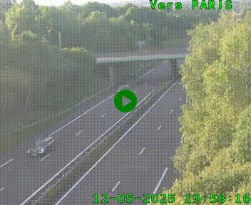 Caméra routière sur l'autoroute A20 au nord de Limoges, à la jonction avec la N520. Vue orientée vers Paris