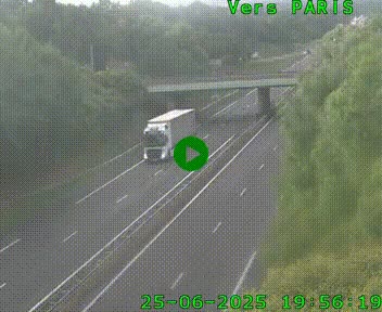 Caméra routière sur l'autoroute A20 au nord de Limoges, à la jonction avec la N520. Vue orientée vers Paris