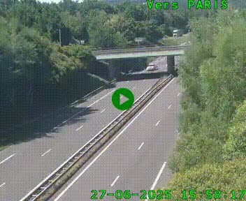 Caméra routière sur l'autoroute A20 au nord de Limoges, à la jonction avec la N520. Vue orientée vers Paris