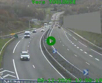 Caméra routière sur l'autoroute A20 à Noailles, en périphérie de Brive-la-Gaillarde. Vue orientée vers Toulouse