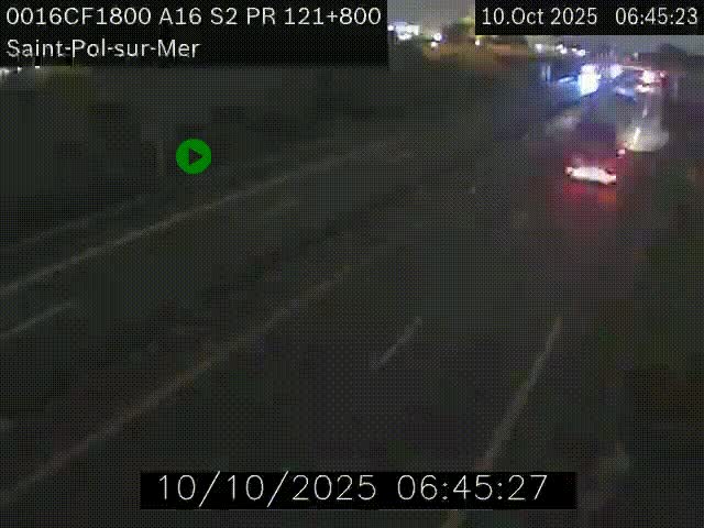 Webcam autoroute A16 à proximité de Dunkerque, à hauteur de la sortie Saint-Pol-sur-Mer. Vue orientée vers Calais