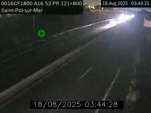 Webcam autoroute A16 à proximité de Dunkerque, à hauteur de la sortie Saint-Pol-sur-Mer. Vue orientée vers Calais