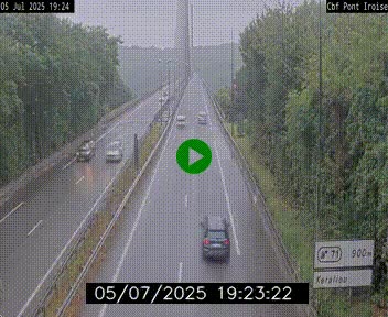 Webcam sur la N165 après le Pont de l'Iroise, à l'entrée de Brest