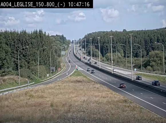 Webcam E411 dans la Côte de Léglise. Vue orientée vers Bruxelles