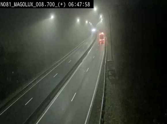 Webcam sur la N81 (E411) à hauteur de la jonction avec la N883. Vue orientée vers Longwy