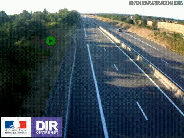 Webcam sur le contournement de Valence, sur la Nationale 7, à la jonction avec la N532, caméra orientée vers Grenoble