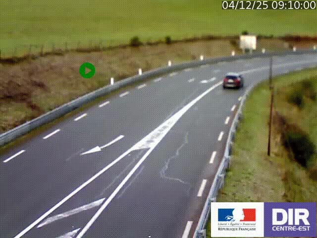 Webcam sur le col Pin Bouchain, vue orientée vers Roanne, en provenance de Lyon sur la nationale 7 (N7)