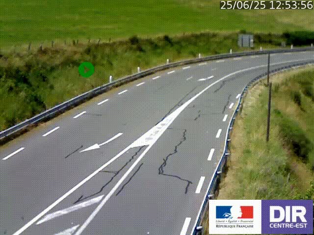 Webcam sur le col Pin Bouchain, vue orientée vers Roanne, en provenance de Lyon sur la nationale 7 (N7)