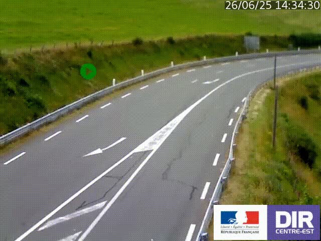 Webcam sur le col Pin Bouchain, vue orientée vers Roanne, en provenance de Lyon sur la nationale 7 (N7)
