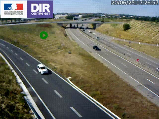 Webcam sur le contournement de Valence, sur la Nationale 7, caméra orientée vers Lyon