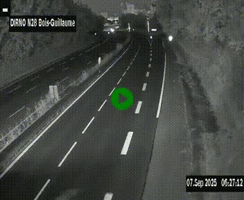 Webcam routière à hauteur de Bois-Guillaume en périphérie de Rouen. Vue orientée vers Rouen