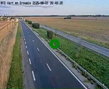 Webcam à hauteur de Vert-en-Drouais sur la N12, en périphérie de Dreux. Vue orientée vers Alençon