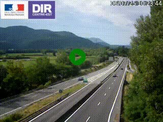 Caméra trafic à Meylan sur la Rocade-Sud de Grenoble en direction d'Aix-en-Provence