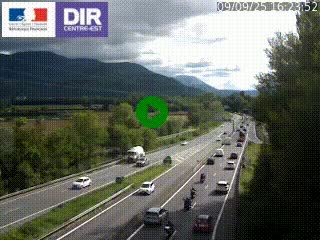 Caméra trafic à Meylan sur la Rocade-Sud de Grenoble en direction d'Aix-en-Provence