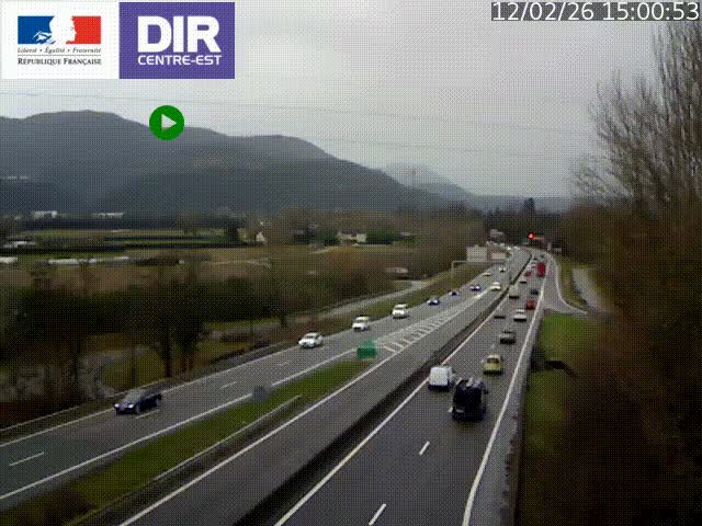 Caméra trafic à Meylan sur la Rocade-Sud de Grenoble en direction d'Aix-en-Provence