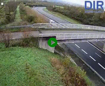 Webcam sur A84 à hauteur de Pont-Farcy, au niveau du pont autoroutier sur la Vire, au sud de Saint-Lô
