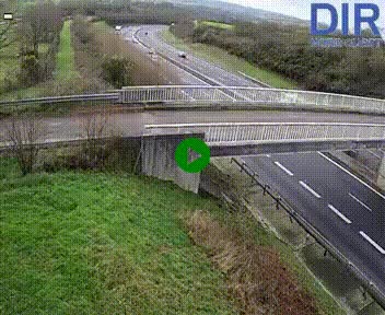 Webcam sur A84 à hauteur de Pont-Farcy, au niveau du pont autoroutier sur la Vire, au sud de Saint-Lô