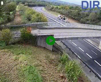 Webcam sur A84 à hauteur de Pont-Farcy, au niveau du pont autoroutier sur la Vire, au sud de Saint-Lô