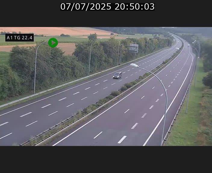 Traffic live webcam Luxembourg Flaxweiler - A1 direction Luxembourg - BK 22.4