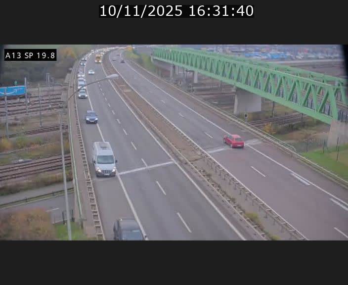 Traffic live webcam Luxembourg Croix de Bettembourg - A13 direction Esch-sur-Alzette - BK 19.8