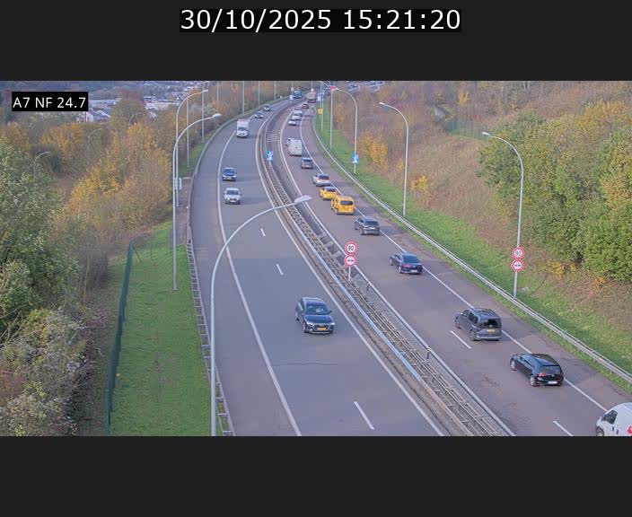 Caméra trafic Luxembourg - A7, Schieren direction Mersch