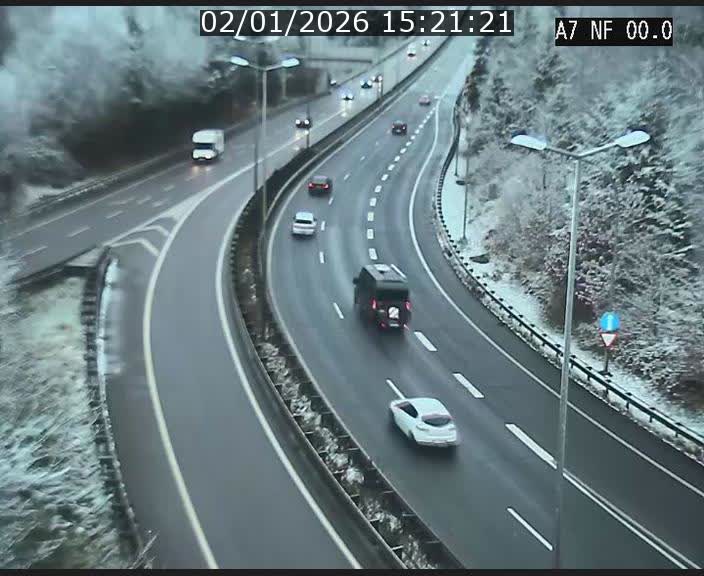 Caméra autoroute Luxembourg A7 - Echangeur A1/A7 Grünewald direction Tunnel Stafelter